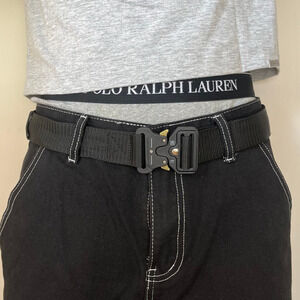 Y2K utility Black tactical military unique buckle design belt